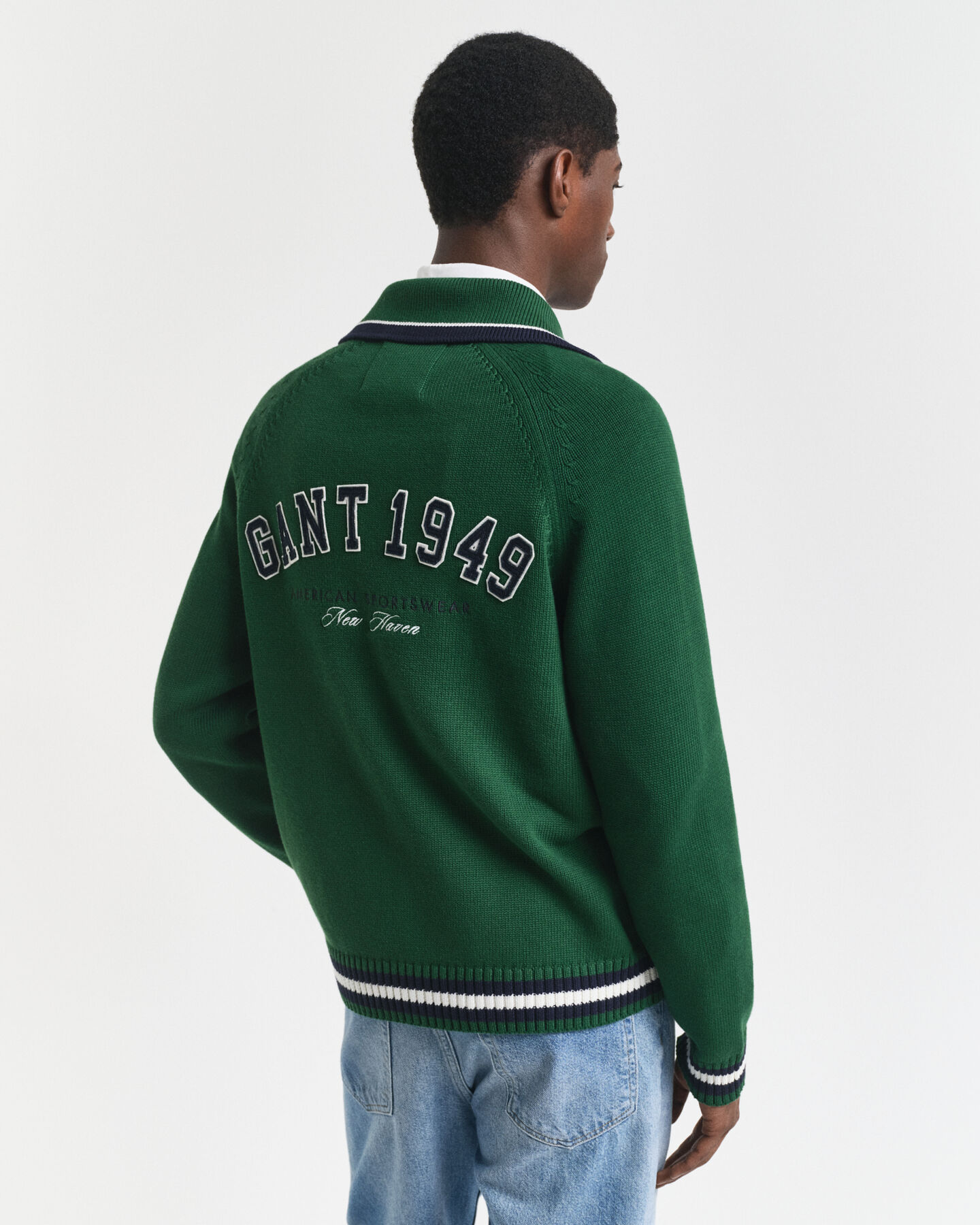 GANT 1949 Graphic Strickjacke mit Reißverschluss