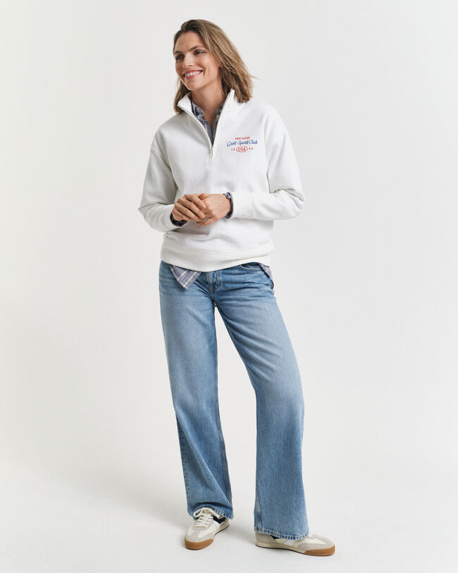 Graphic Sweatshirt mit Reißverschlusskragen