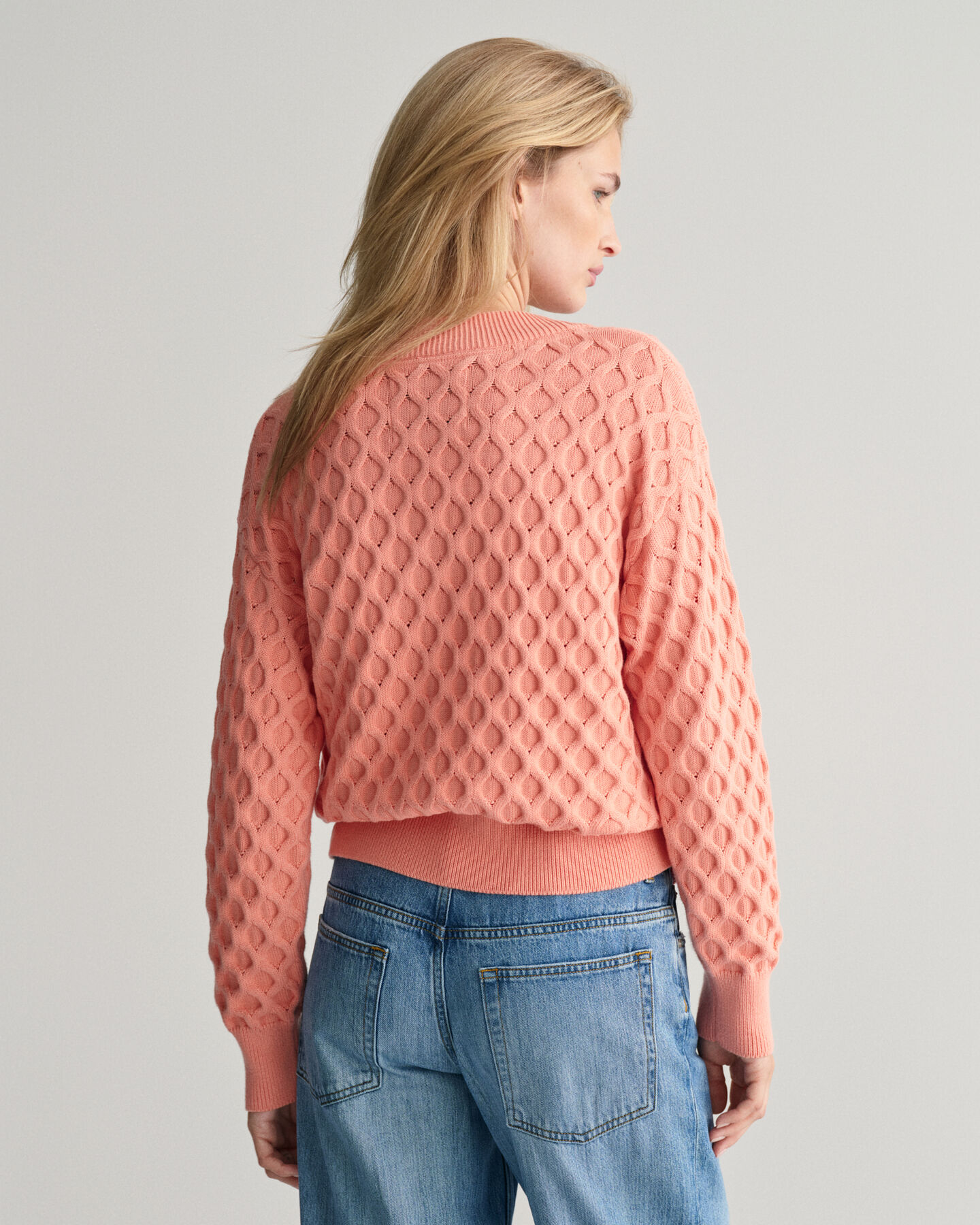 Strukturstrick V-Neck Pullover