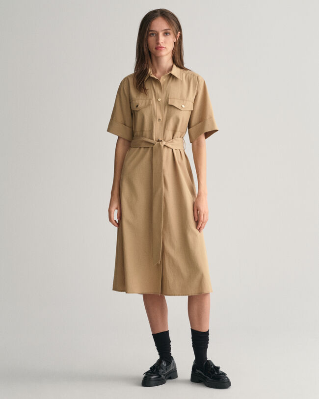 Utility Kurzarm-Hemdblusenkleid