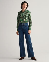 Regular Fit Paisley Bluse aus Baumwolle und Seide