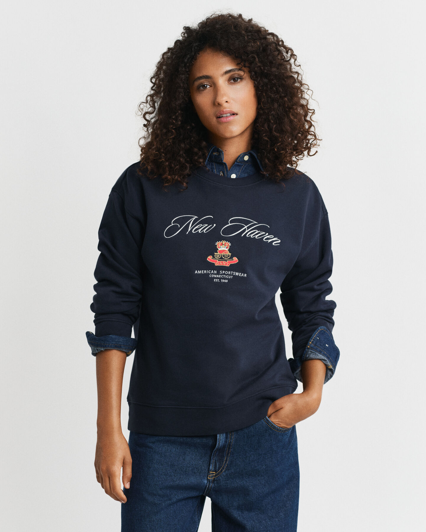 Crest Graphic Rundhals-Sweatshirt