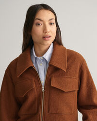 Boucl&eacute;jacke mit Rei&szlig;verschluss