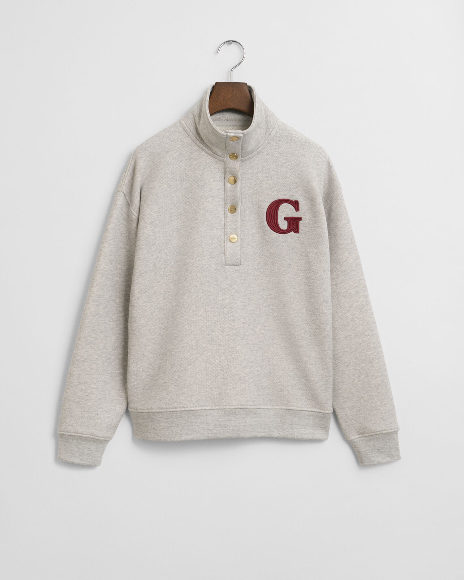 G-Badge Sweatshirt mit halblanger Knopfleiste