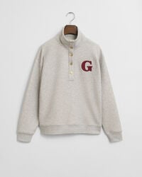G-Badge Sweatshirt mit halblanger Knopfleiste