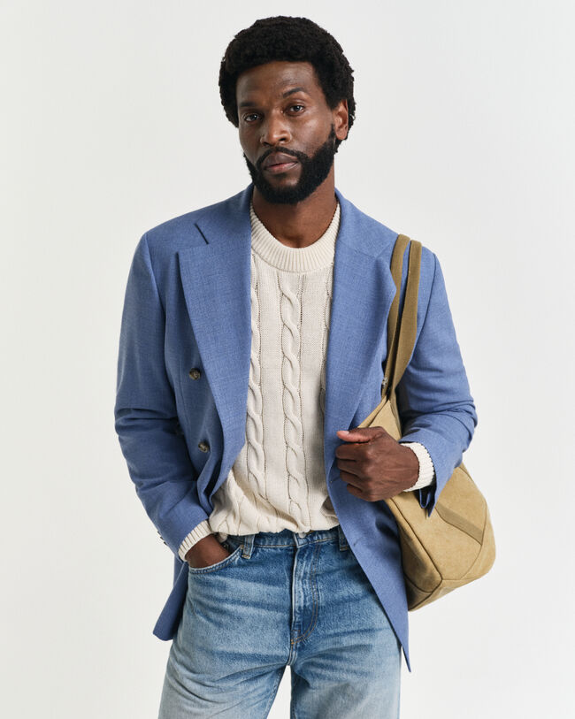 Relaxed Fit Anzugsakko aus Mouliné-Wolle