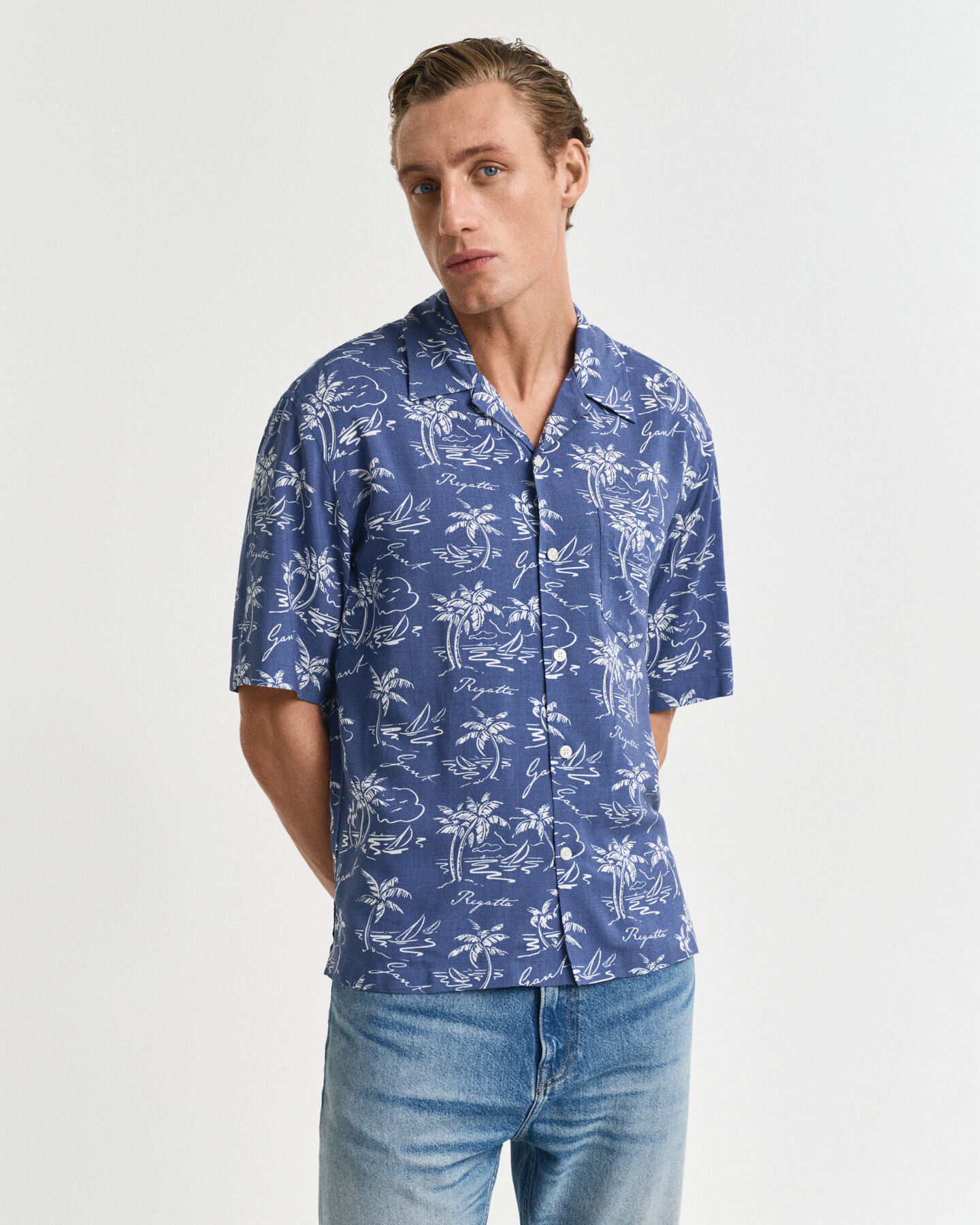 Relaxed Fit Hemd mit Insel-Print