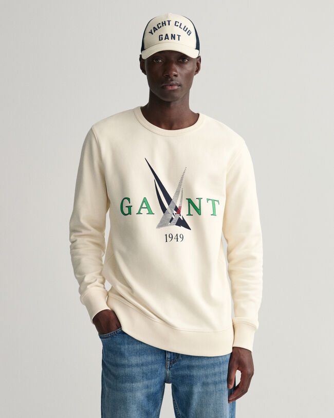 Sail Print Rundhals-Sweatshirt