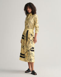 Regular Fit Line Drawing Bluse aus Baumwoll-Voile