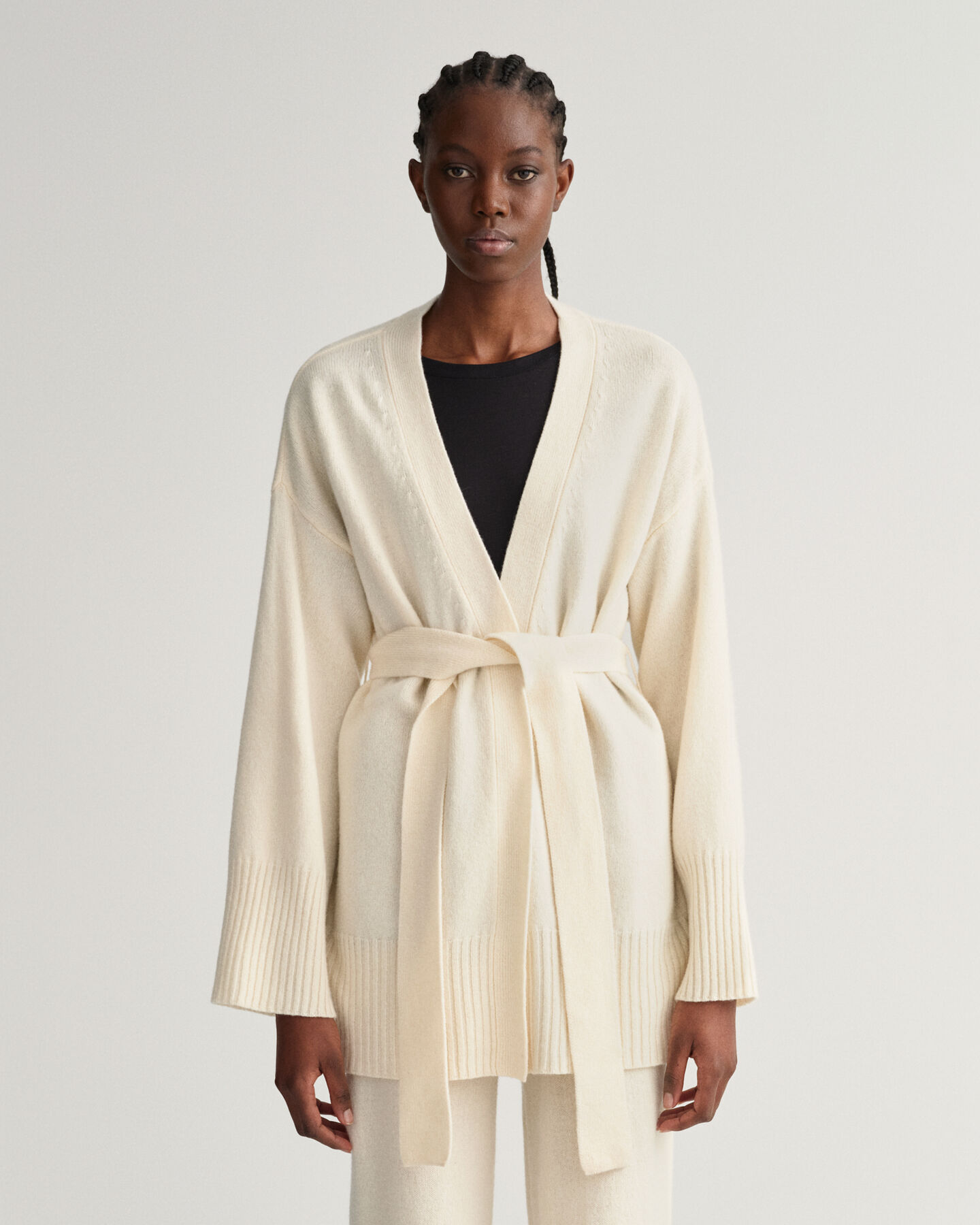 Lounge Wickelstrickjacke