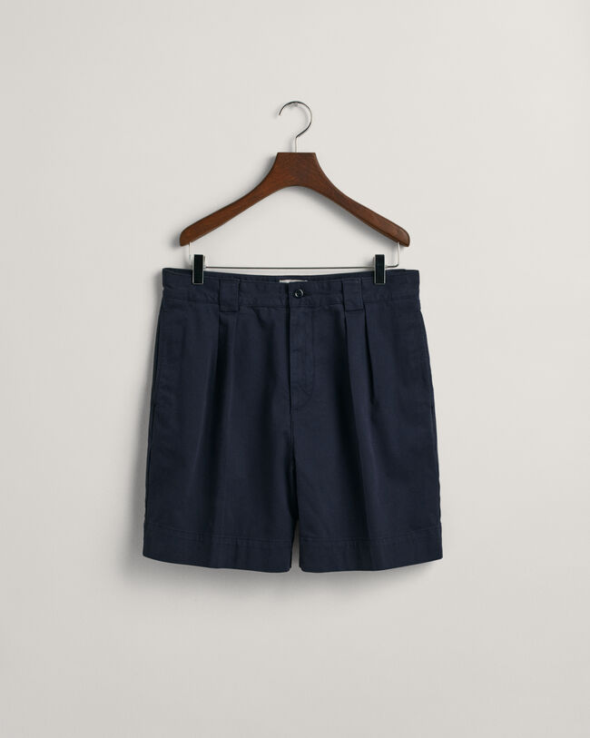Twill-Chinoshorts mit Bundfalten