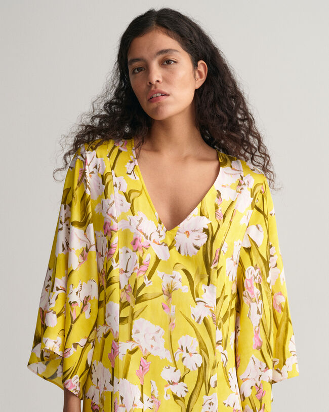 Iris V-Neck Maxikleid mit Print