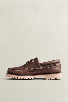 Tratton Leather Boat Shoes — COGNAC BROWN 4