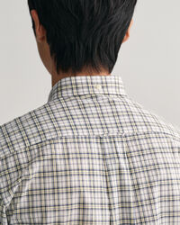 Regular Fit Popeline Kurzarmhemd mit Mini-Karomuster