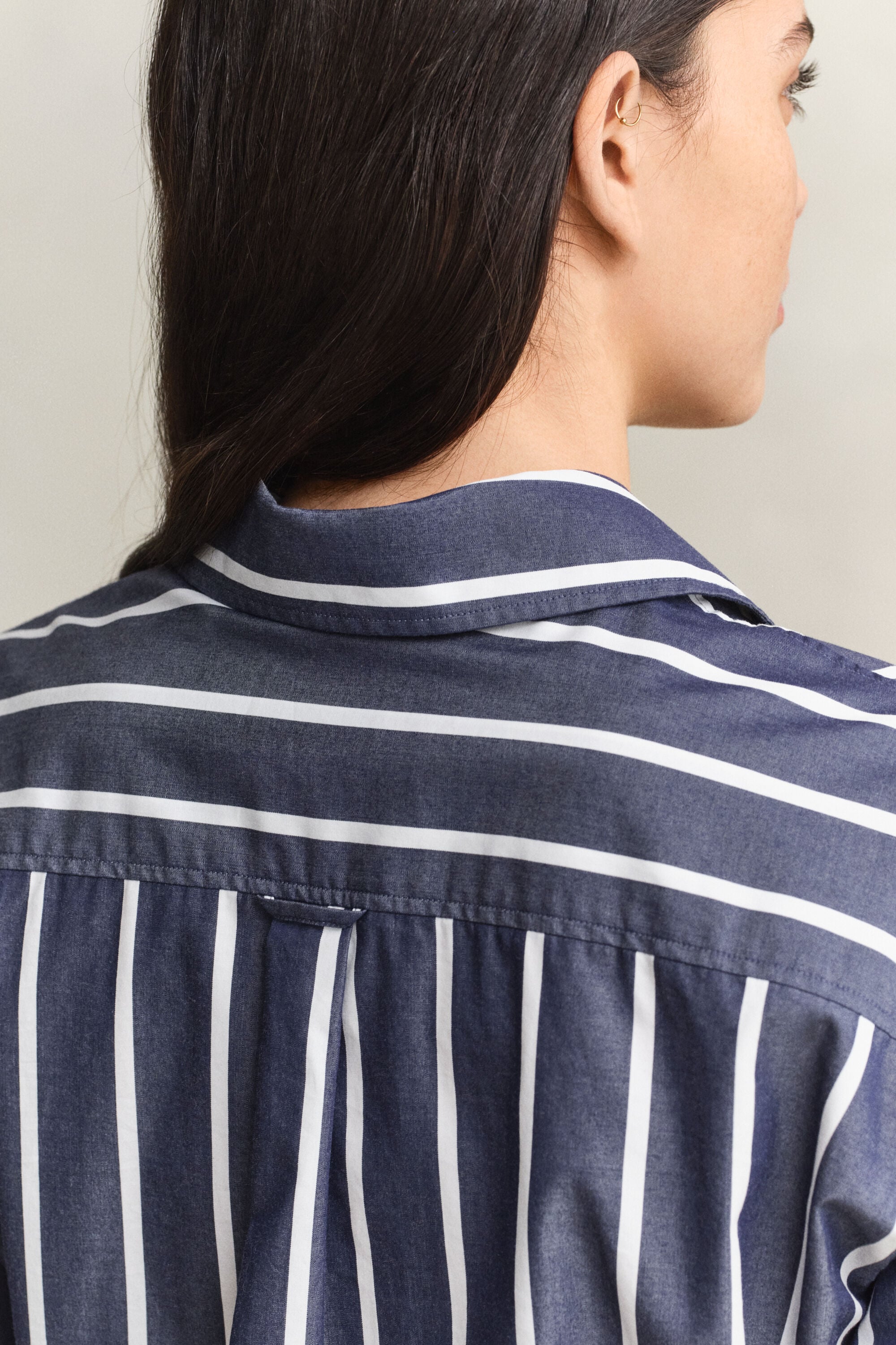 Relaxed Fit Classic Popeline-Bluse mit Streifen