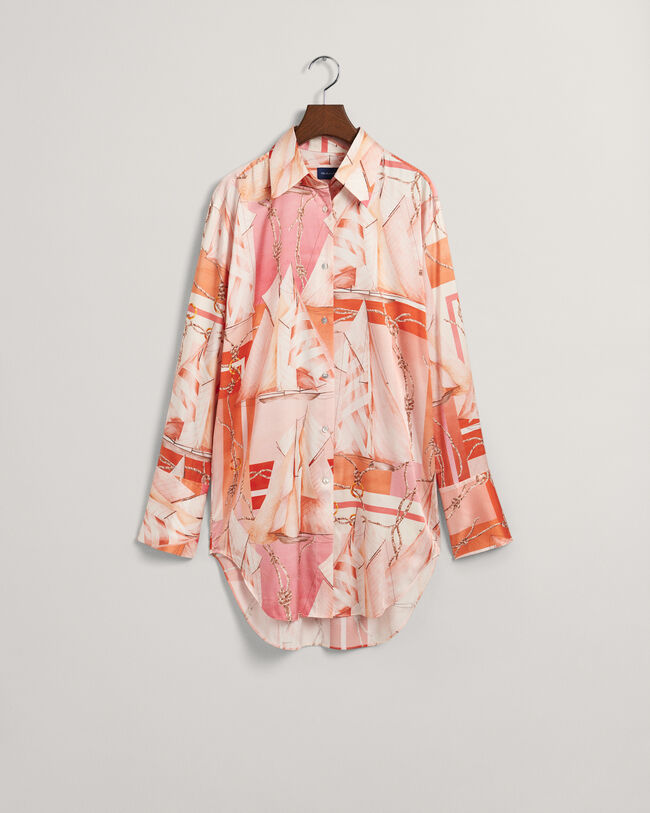 Relaxed Fit Sailing Print Seidenbluse