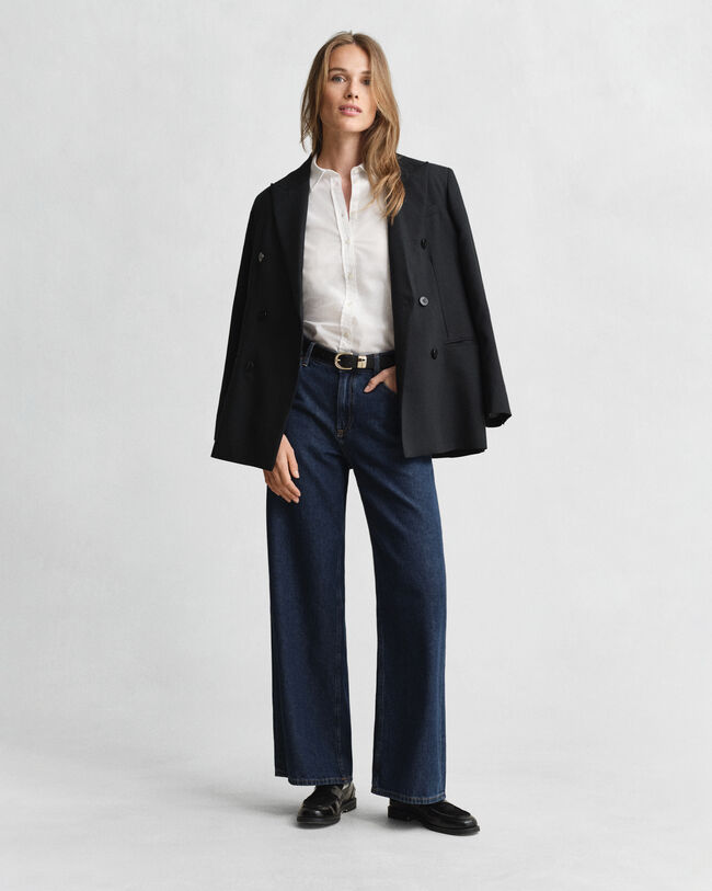 Slim Fit Oxford-Bluse mit Stretch