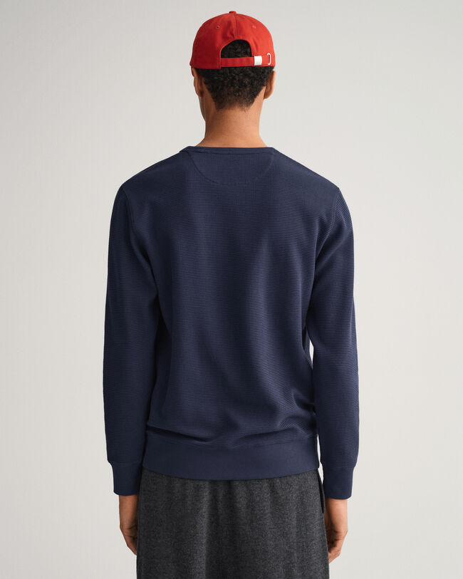 Rundhals-Sweatshirt mit Waffelstruktur