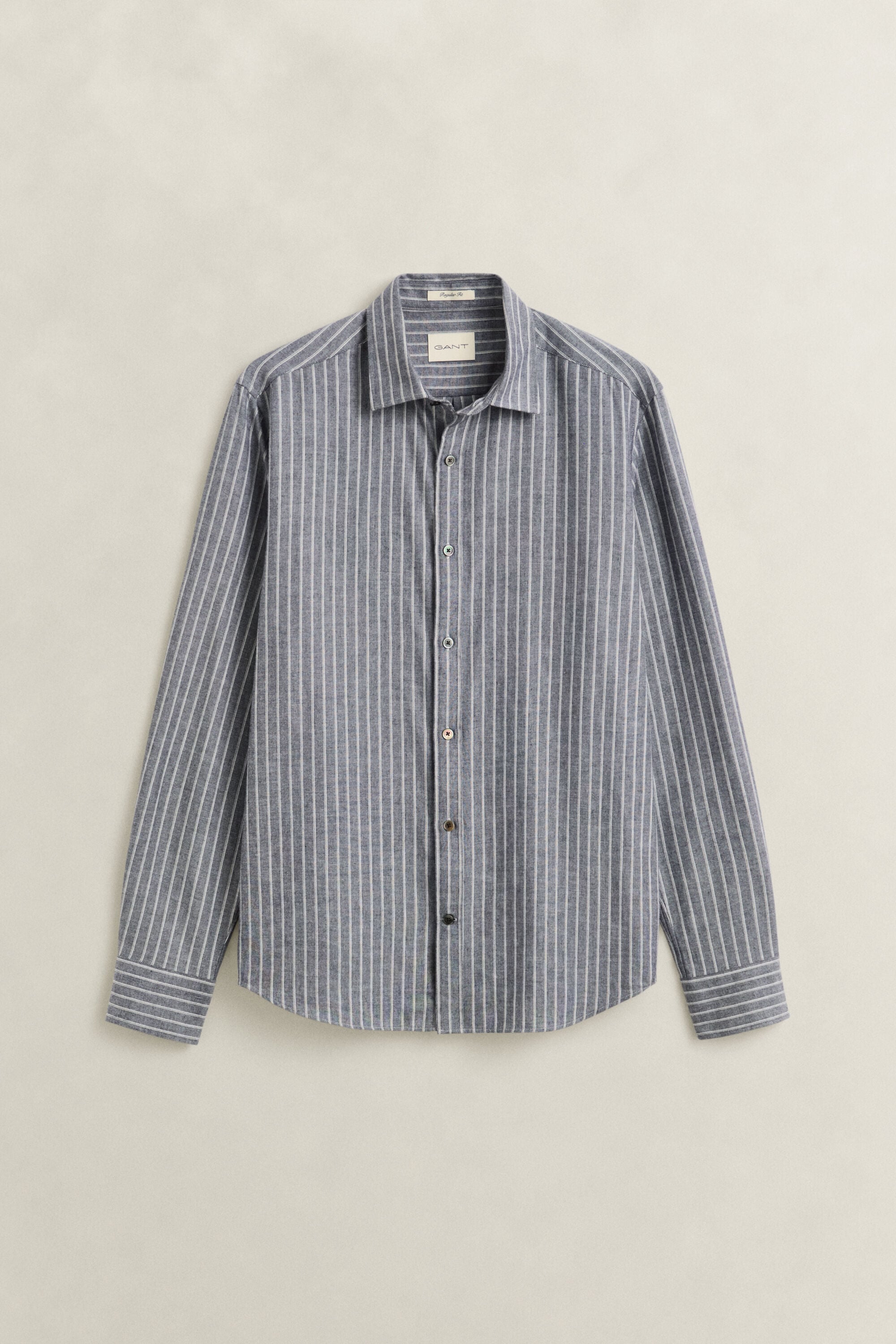Gestreiftes Flanellhemd aus Melange-Garn