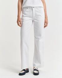 Weiße Relaxed Fit Jeans mit geradem Bein