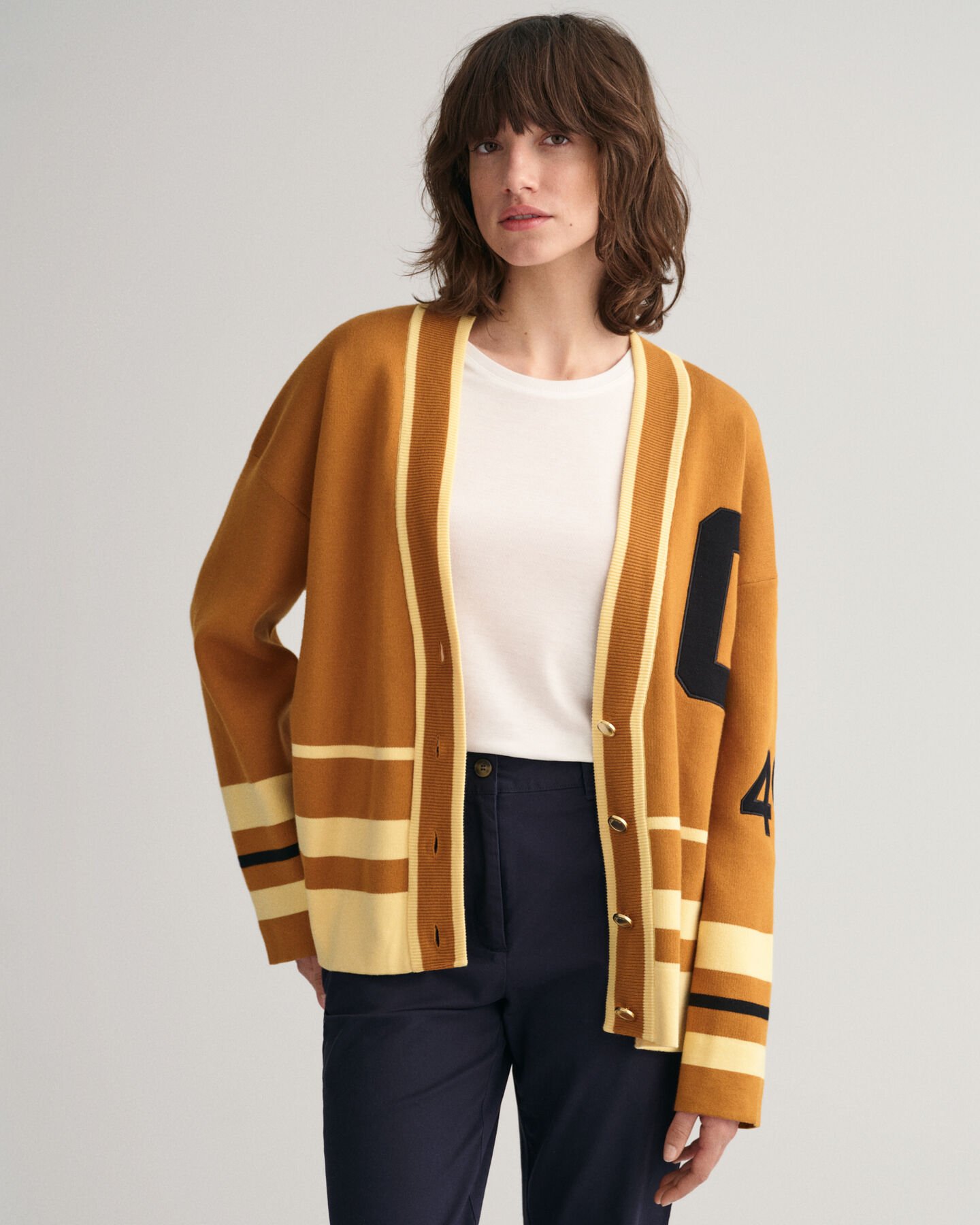 GANT Varsity V-Neck Strickjacke