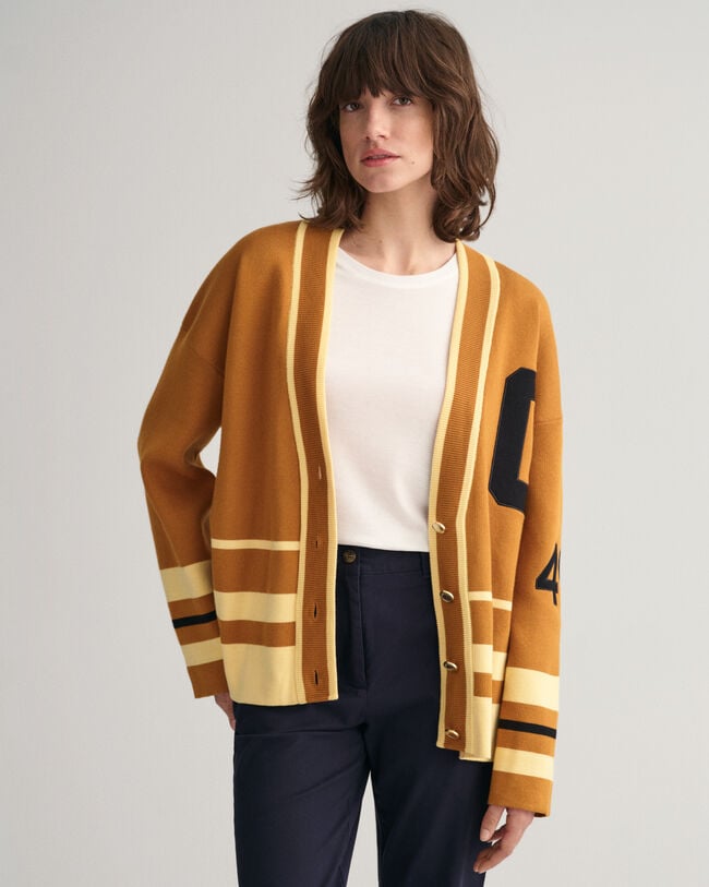 GANT Varsity V-Neck Strickjacke