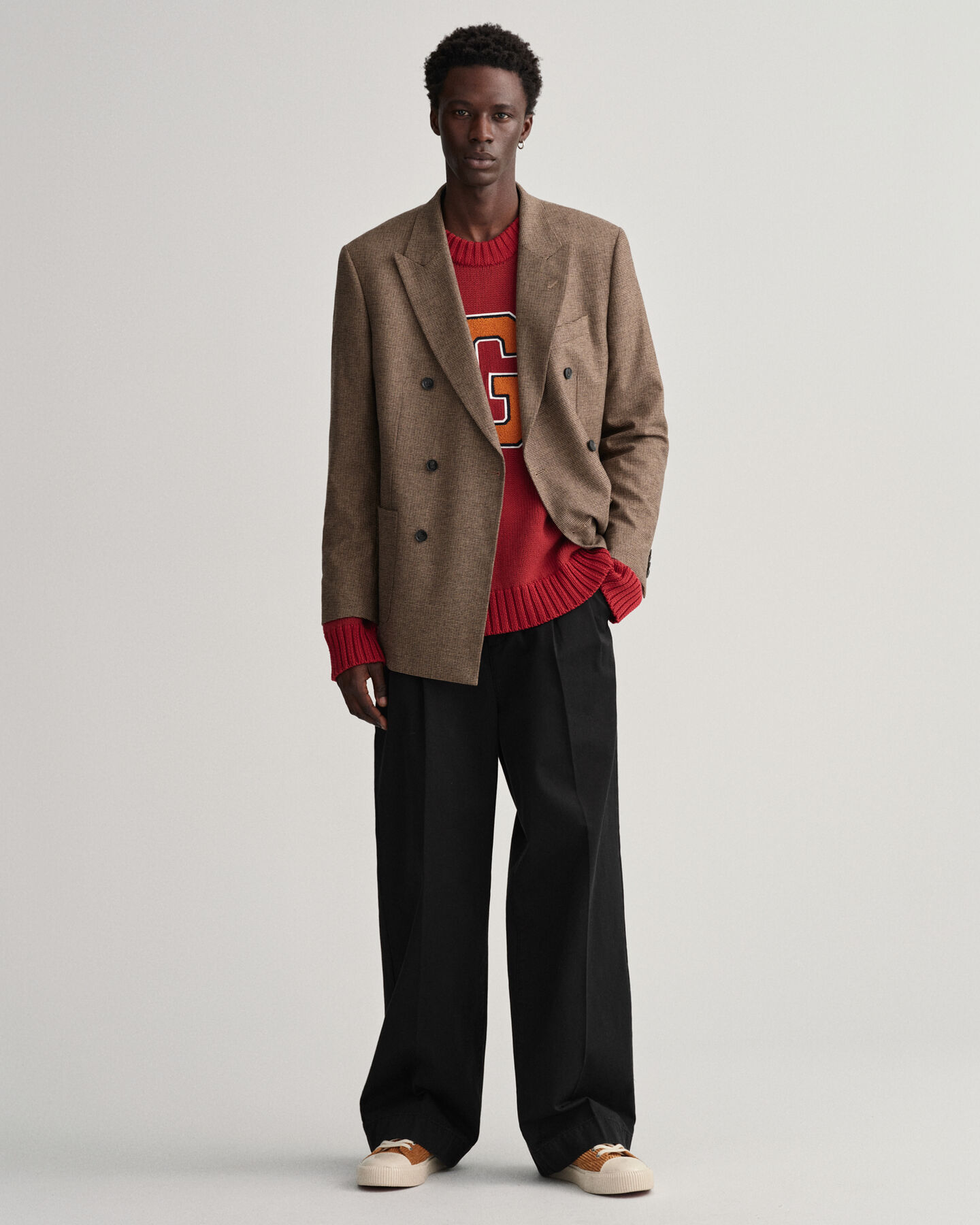 Oversized Letterman Rundhals-Sweatshirt