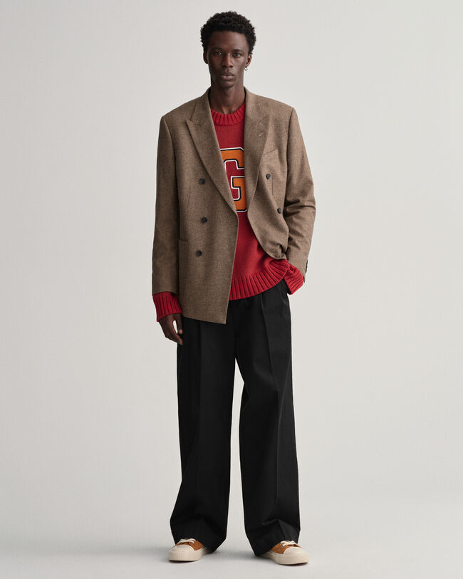 Oversized Letterman Rundhals-Sweatshirt