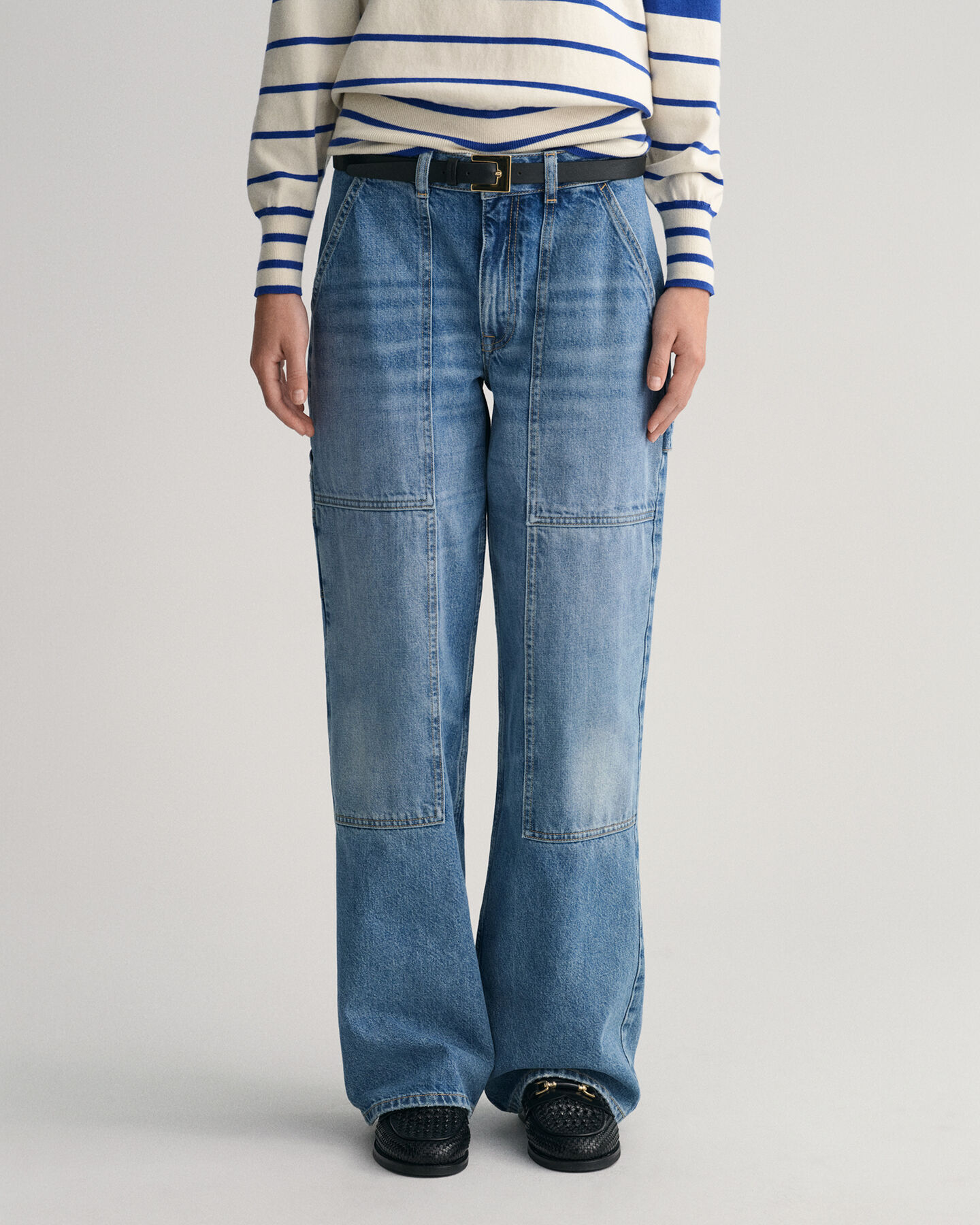 Cargo Jeans mit weitem Bein