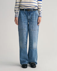 Cargo Jeans mit weitem Bein
