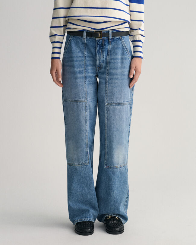 Cargo Jeans mit weitem Bein