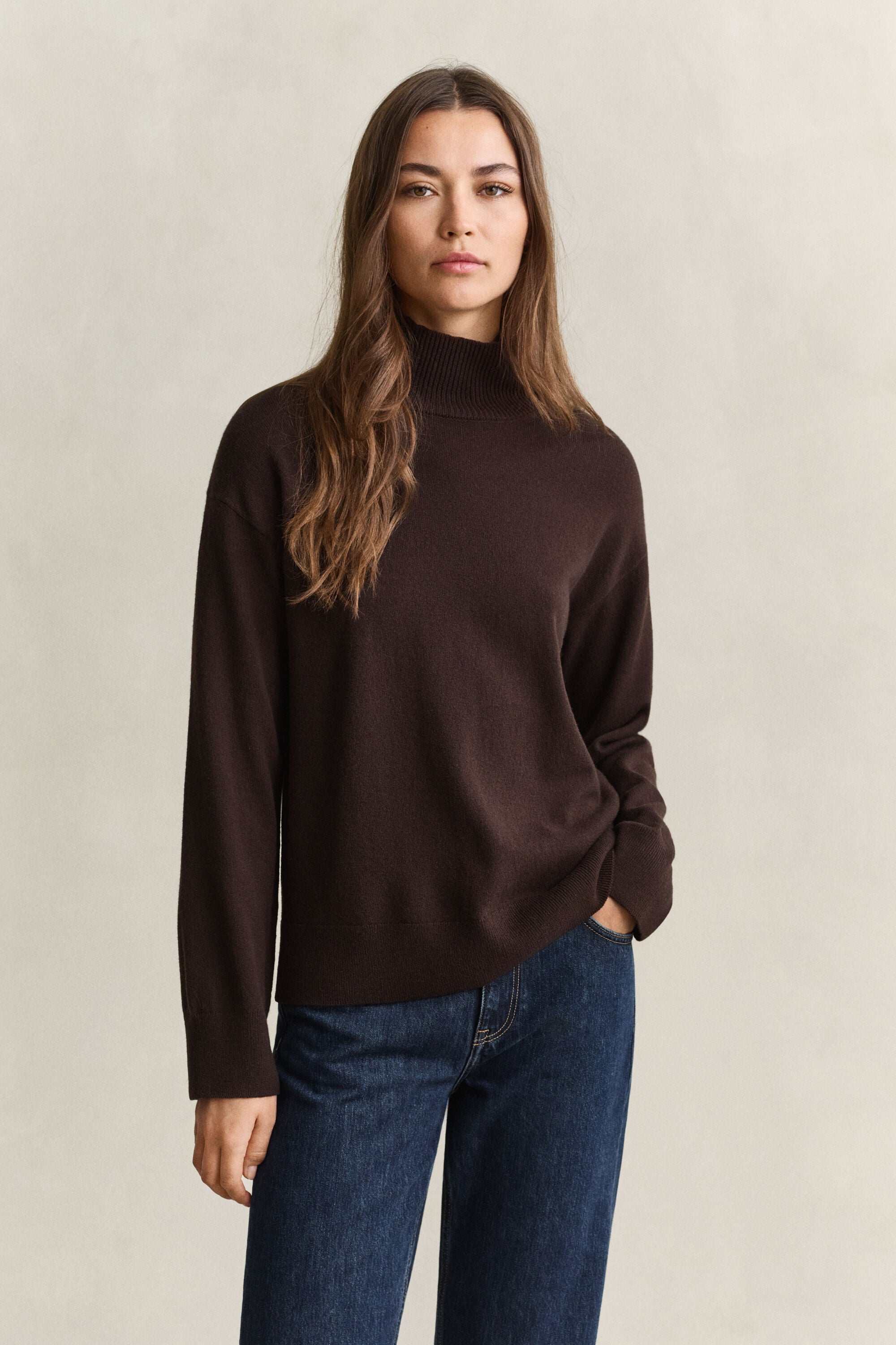 Stehkragenpullover aus feiner Lambswool