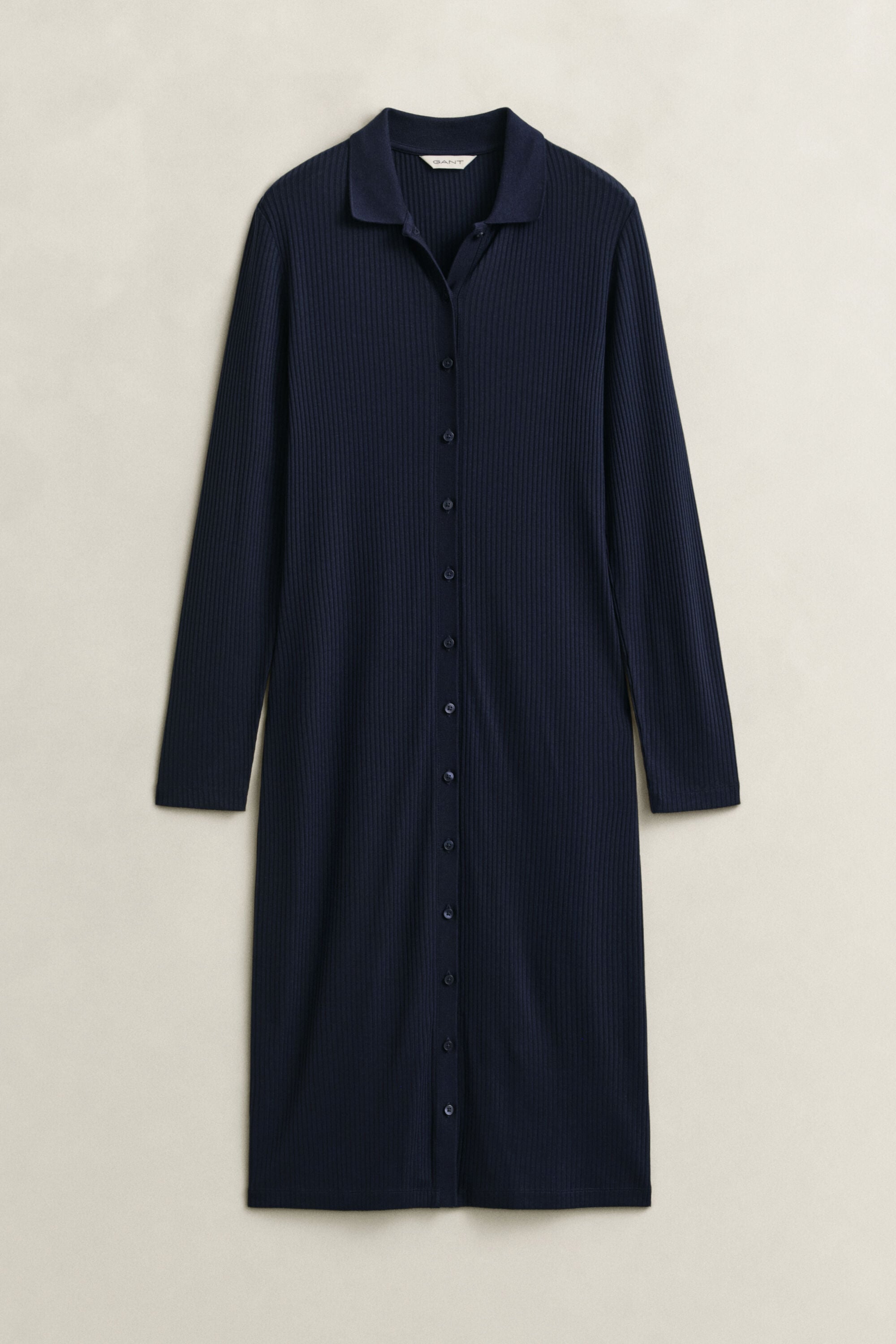 Geripptes Slim Fit Polokleid