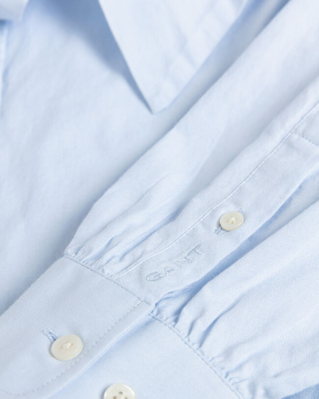 Oxford-Bluse mit Schluppe und Puff&auml;rmeln