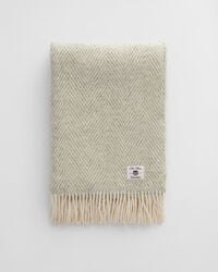 Wolldecke mit Fischgrätmuster