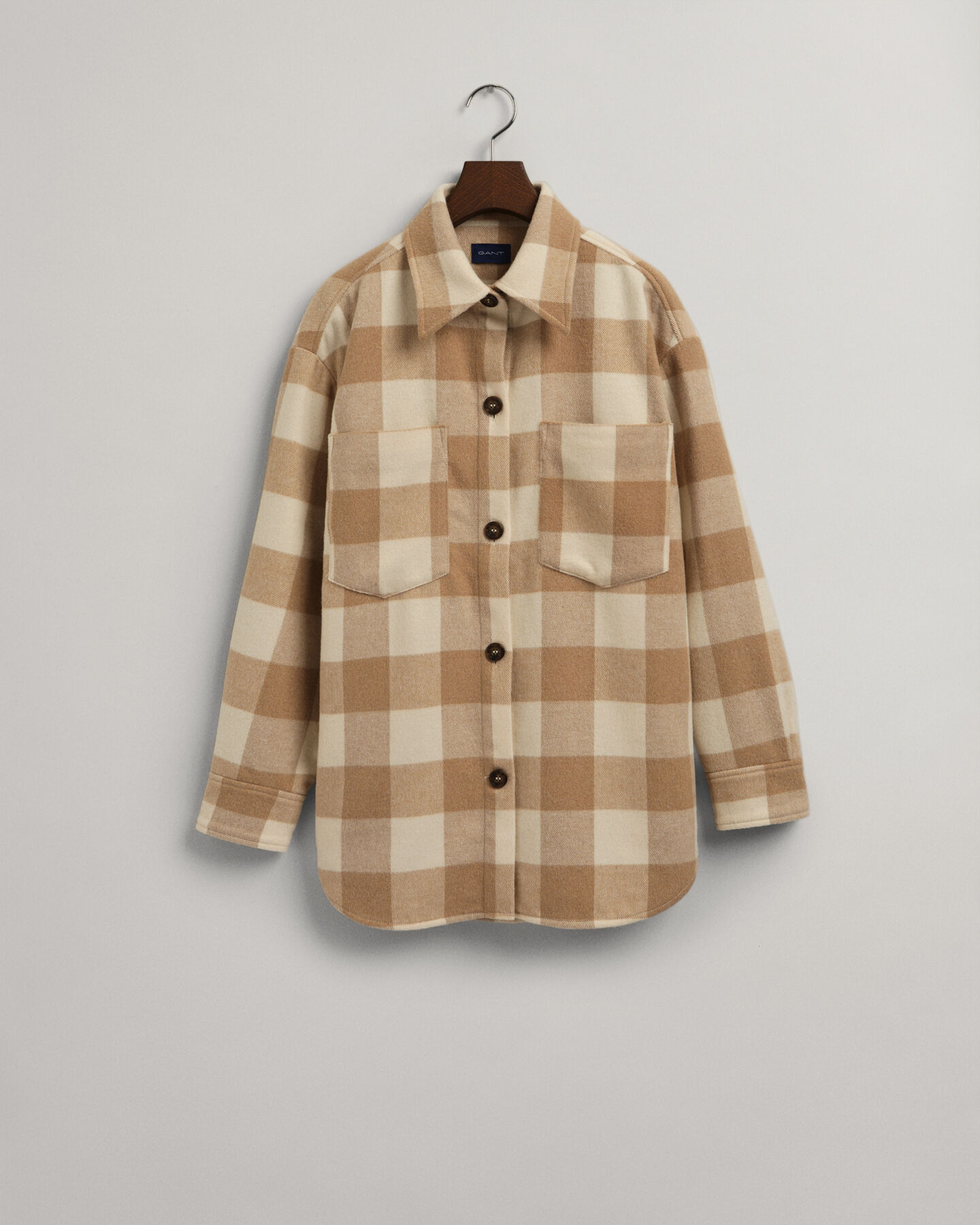 Relaxed Fit Oxford-Hemdjacke mit Karomuster