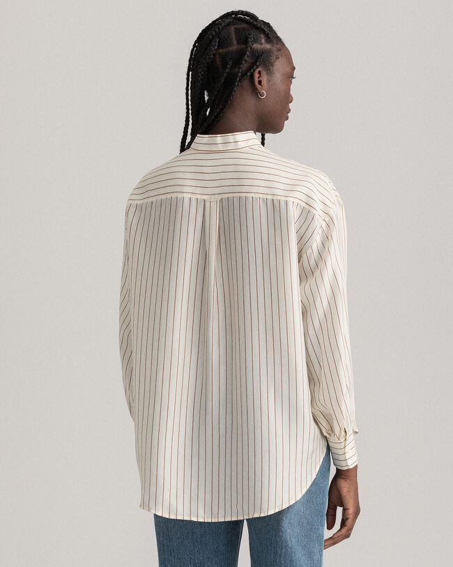 Schluppenbluse aus Seide mit Nadelstreifen