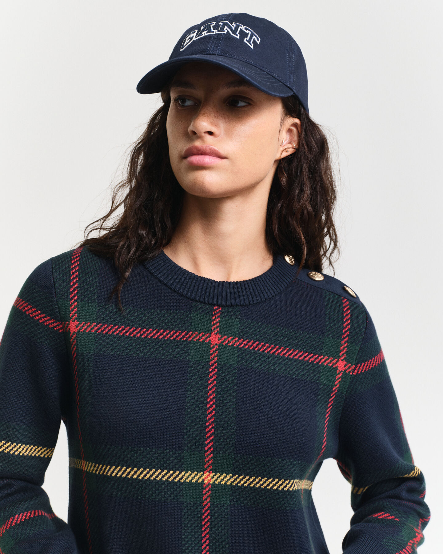 Kariertes Rundhalskleid