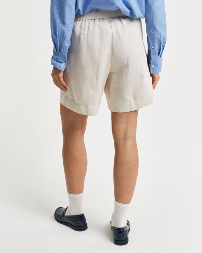 Relaxed Fit Leinenmix Pull-On Shorts