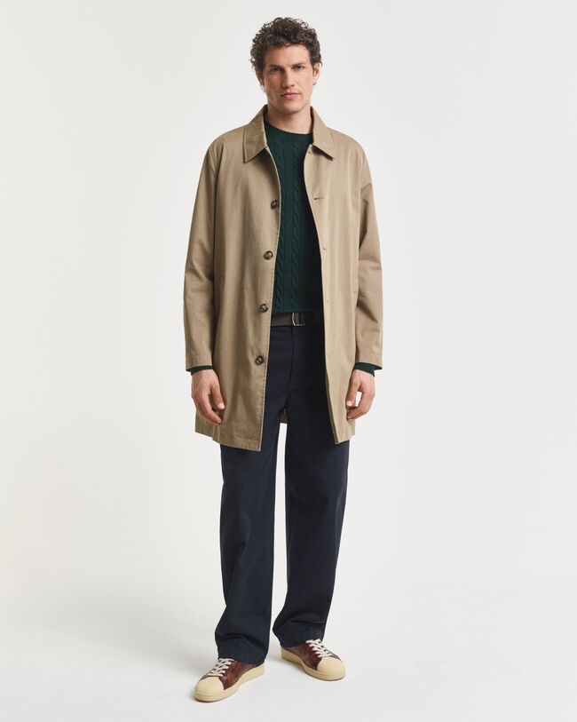 Zopfstrick Rundhalspullover aus Baumwolle