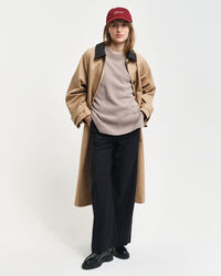 Herringbone Rundhalspullover mit Detail