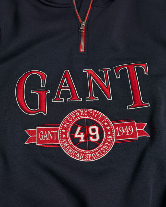 Retro Crest Sweatshirt mit Reißverschlusskragen