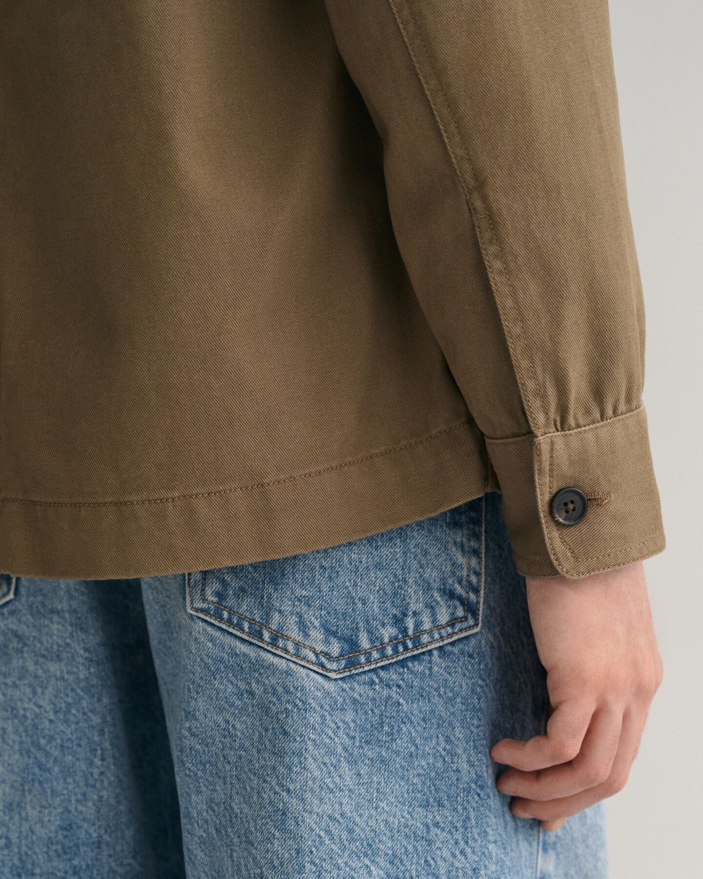 Hemdjacke aus gebürstetem Twill