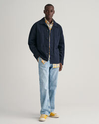 Regular Fit Baumwoll Leinen Hemd mit Karomuster