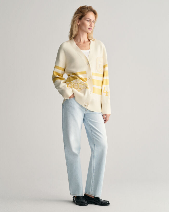 GANT Varsity V-Neck Strickjacke