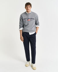 Slim Fit Hose aus Baumwolltwill mit schmal zulaufendem Bein