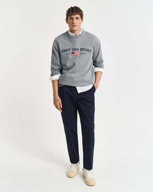 Slim Fit Hose aus Baumwolltwill mit schmal zulaufendem Bein