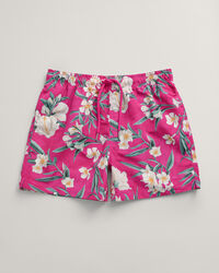 Badeshorts mit Oleander-Print