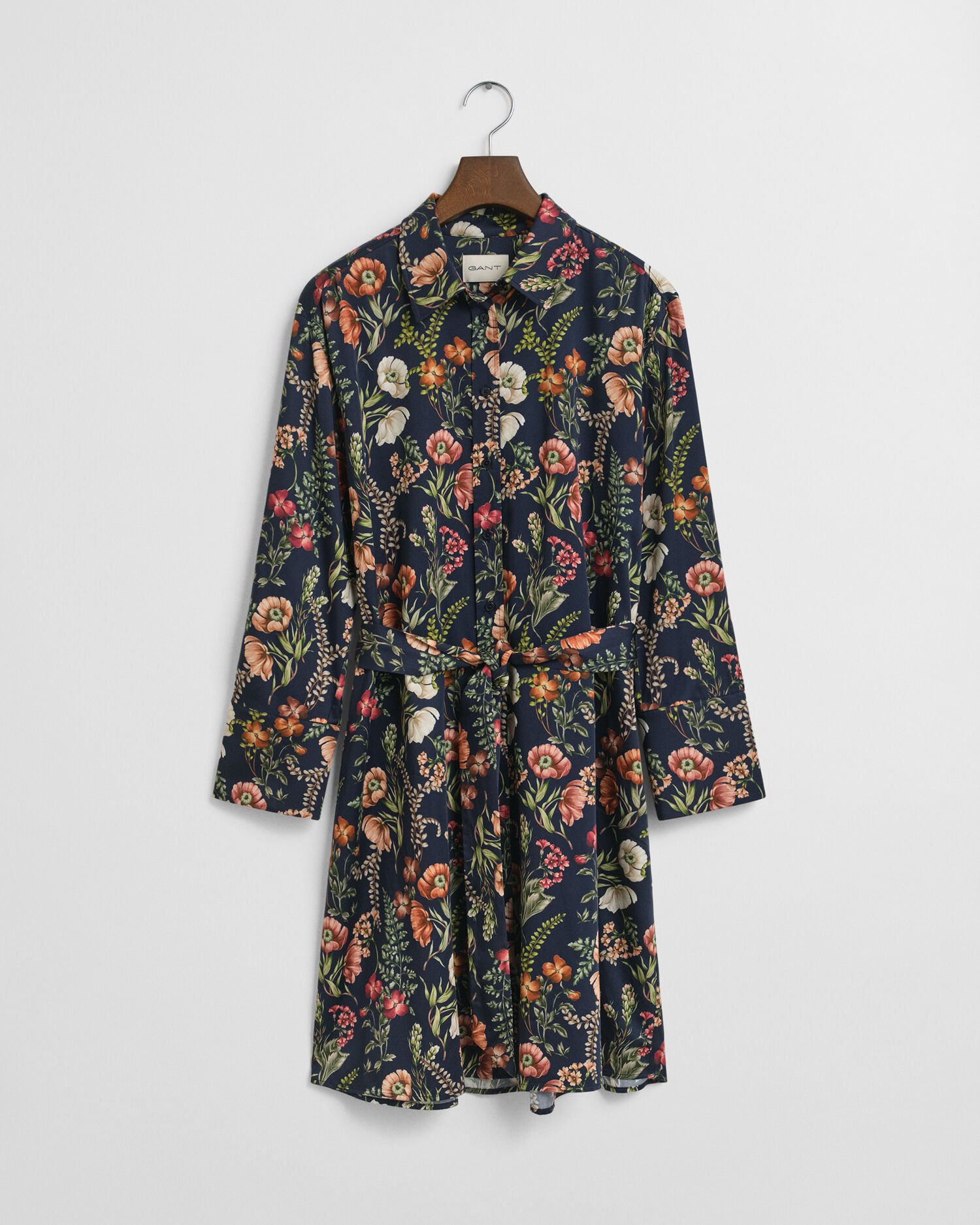 Hemdblusenkleid aus Viskose mit Blumen-Print