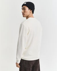 Waffle Textured Henley Langarm-T-Shirt